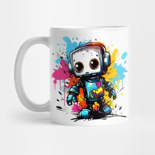 Cute cartoon Robot. Funny cyborg. Mug